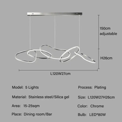 Modern LED Multi-Ring Pendant Light in Gold, Rose Gold or Chrome – view 15