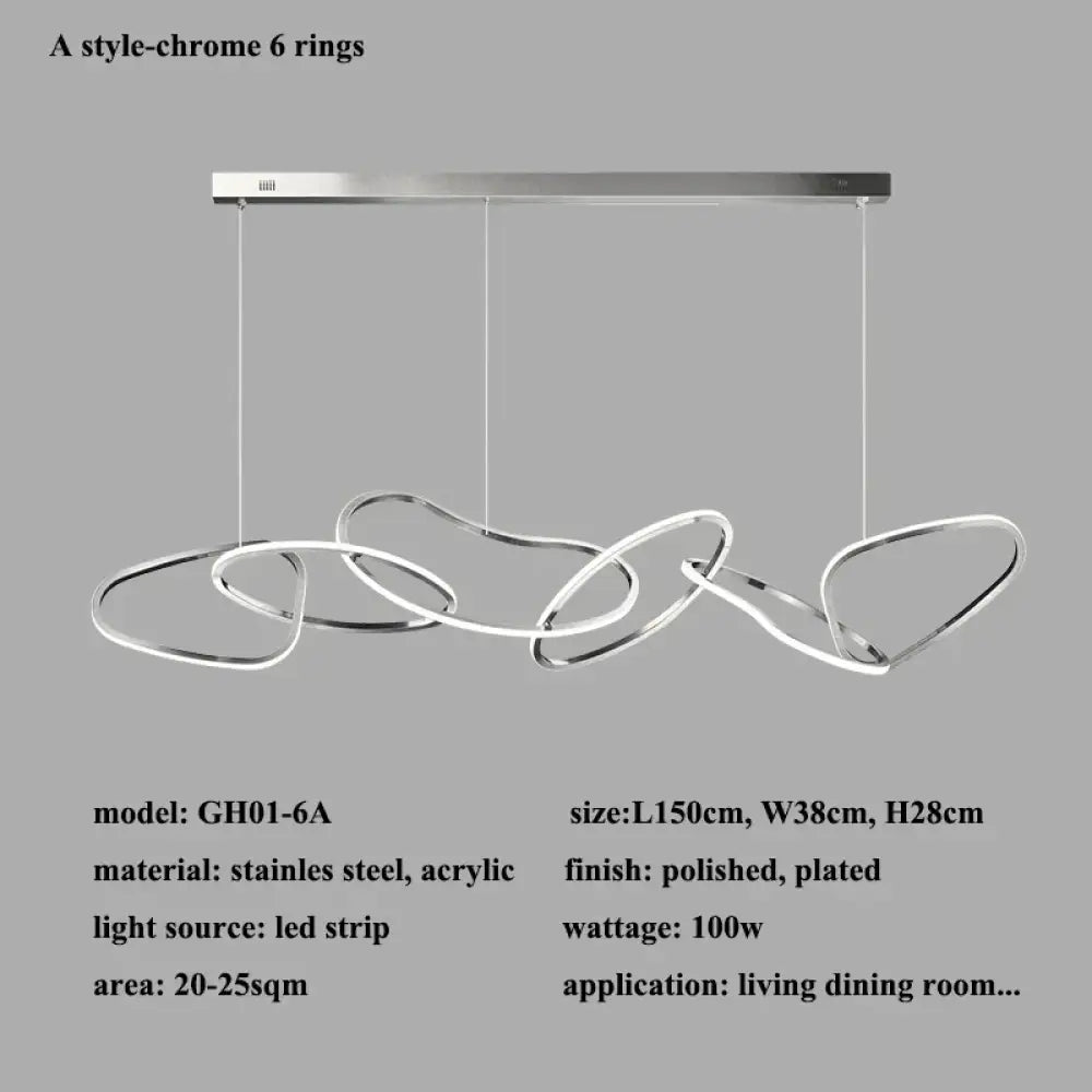 Modern LED Multi-Ring Pendant Light in Gold, Rose Gold or Chrome – view 20