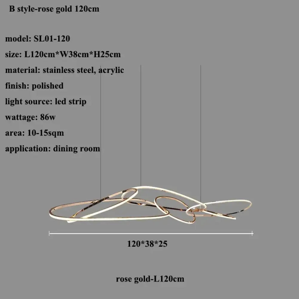 Modern LED Multi-Ring Pendant Light in Gold, Rose Gold or Chrome – view 21