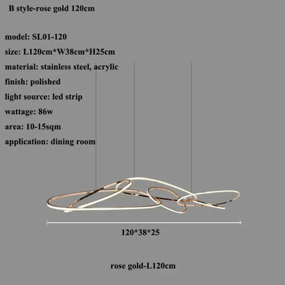 Modern LED Multi-Ring Pendant Light in Gold, Rose Gold or Chrome – view 21