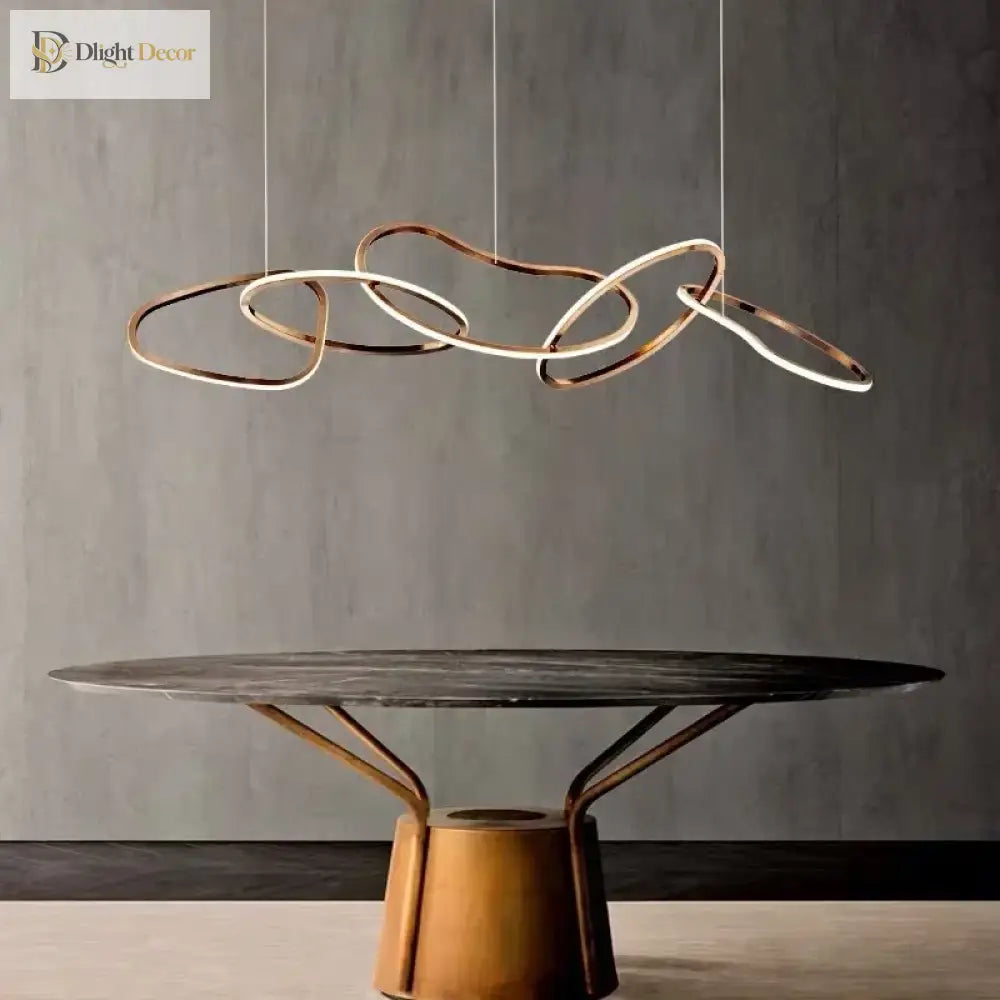 Modern LED Multi-Ring Pendant Light in Gold, Rose Gold or Chrome – view 3