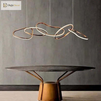 Modern LED Multi-Ring Pendant Light in Gold, Rose Gold or Chrome – view 3