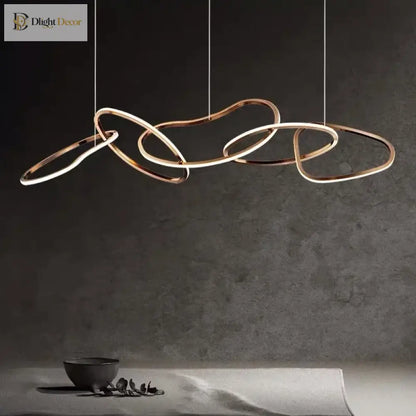 Modern LED Multi-Ring Pendant Light in Gold, Rose Gold or Chrome – view 2