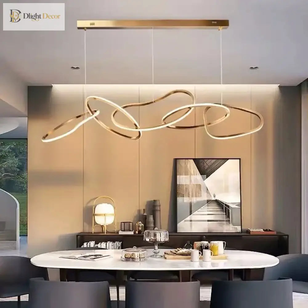 Modern LED Multi-Ring Pendant Light in Gold, Rose Gold or Chrome – view 6