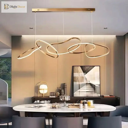 Modern LED Multi-Ring Pendant Light in Gold, Rose Gold or Chrome – view 6