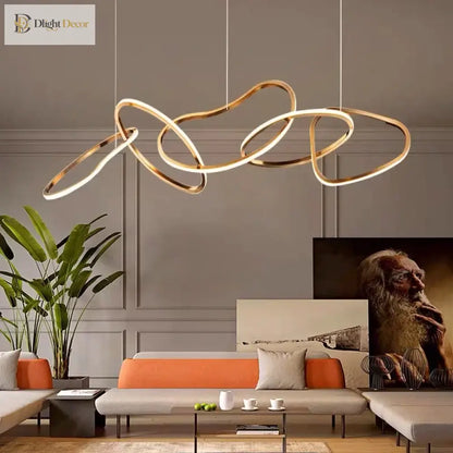 Modern LED Multi-Ring Pendant Light in Gold, Rose Gold or Chrome – view 4