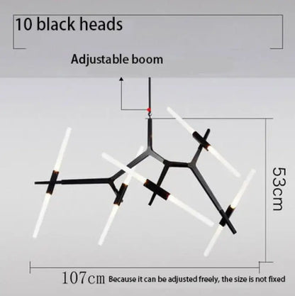 Modern LED Chandelier for Kitchen Island in Gold or Black, 6-20 Heads – view 12