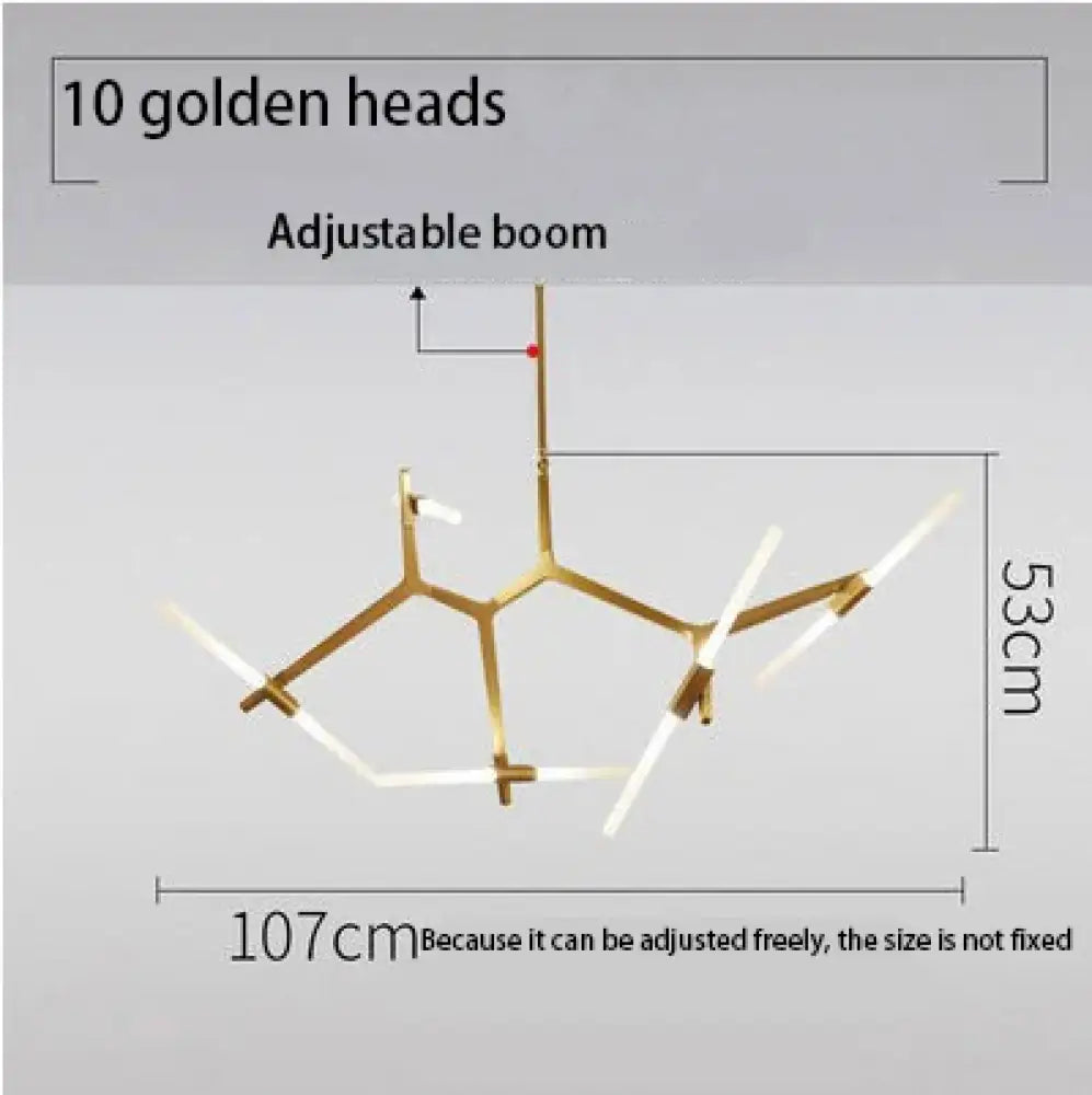Modern LED Chandelier for Kitchen Island in Gold or Black, 6-20 Heads – view 11