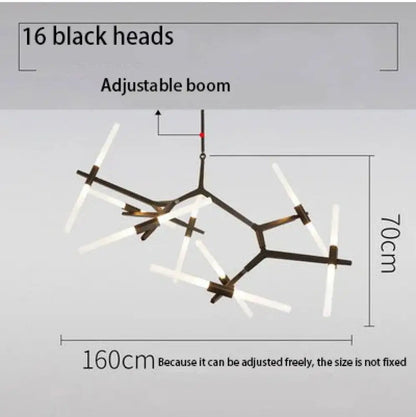 Modern LED Chandelier for Kitchen Island in Gold or Black, 6-20 Heads – view 18