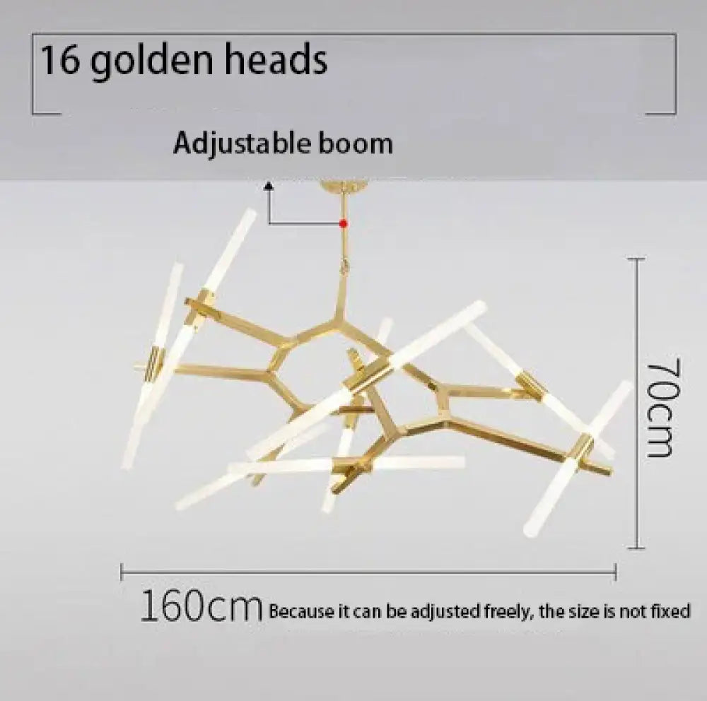 Modern LED Chandelier for Kitchen Island in Gold or Black, 6-20 Heads – view 17