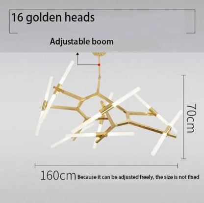 Modern LED Chandelier for Kitchen Island in Gold or Black, 6-20 Heads – view 17