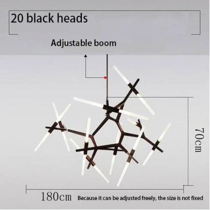 Modern LED Chandelier for Kitchen Island in Gold or Black, 6-20 Heads – view 20