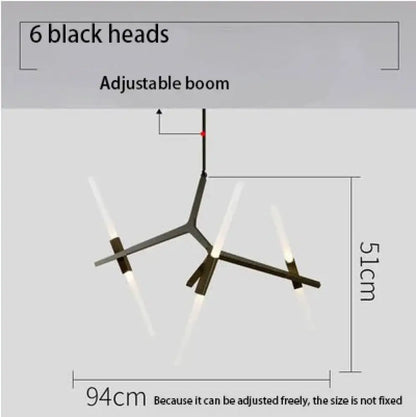 Modern LED Chandelier for Kitchen Island in Gold or Black, 6-20 Heads – view 8