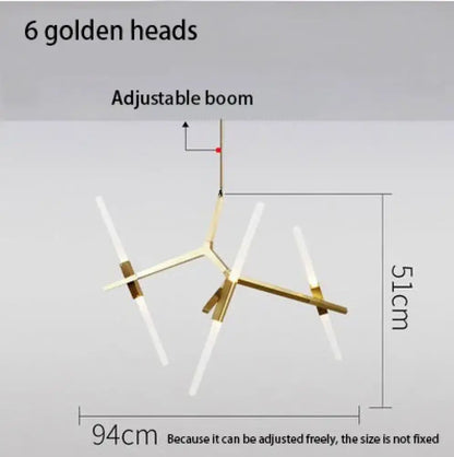 Modern LED Chandelier for Kitchen Island in Gold or Black, 6-20 Heads – view 7