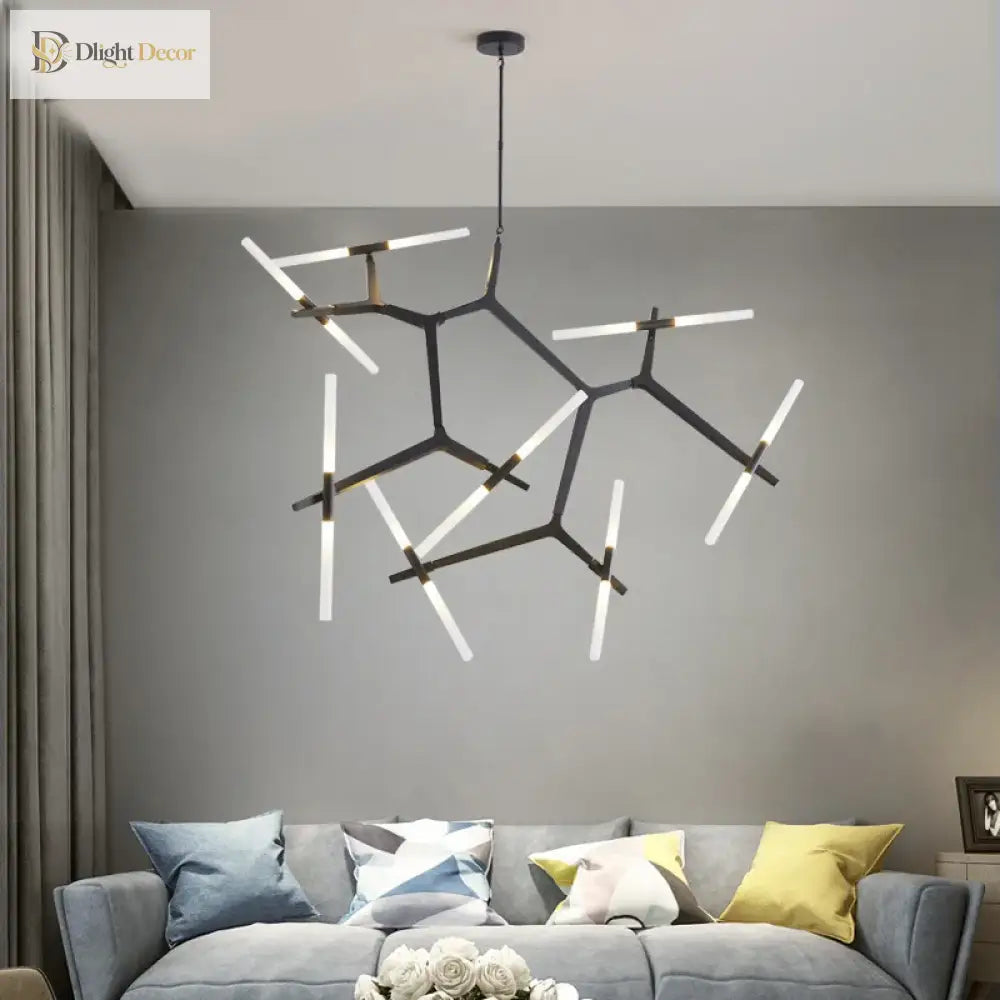 Modern LED Chandelier for Kitchen Island in Gold or Black, 6-20 Heads – view 3