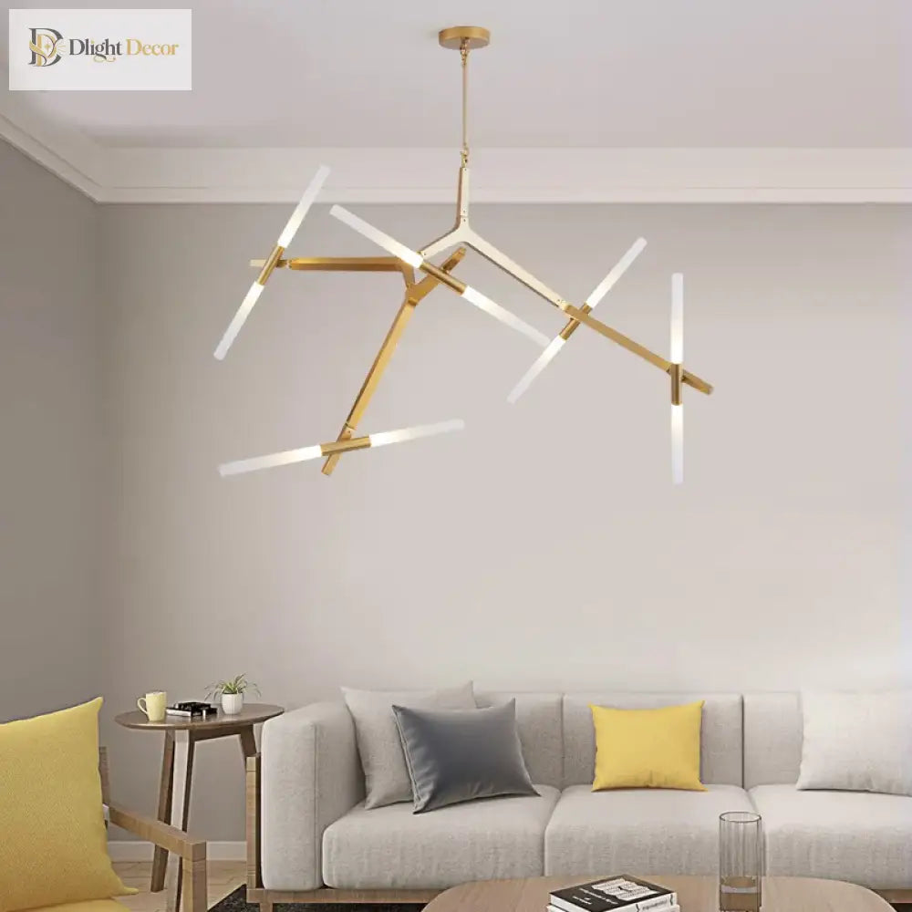 Modern LED Chandelier for Kitchen Island in Gold or Black, 6-20 Heads – view 4