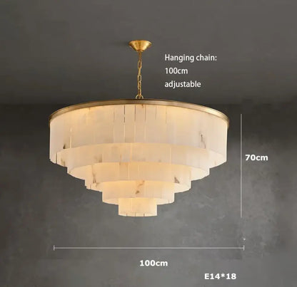 Natural Marble LED Chandelier with Gold Frame, 1 to 24 Lights – view 11