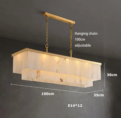 Natural Marble LED Chandelier with Gold Frame, 1 to 24 Lights – view 13