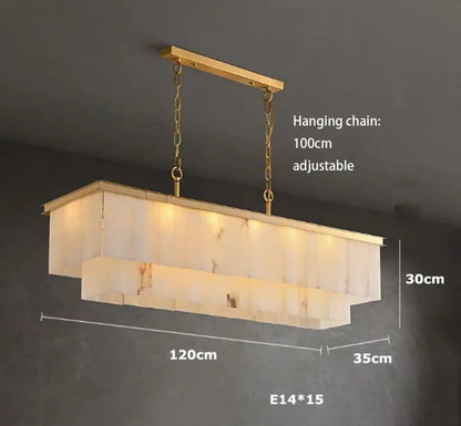Natural Marble LED Chandelier with Gold Frame, 1 to 24 Lights – view 14