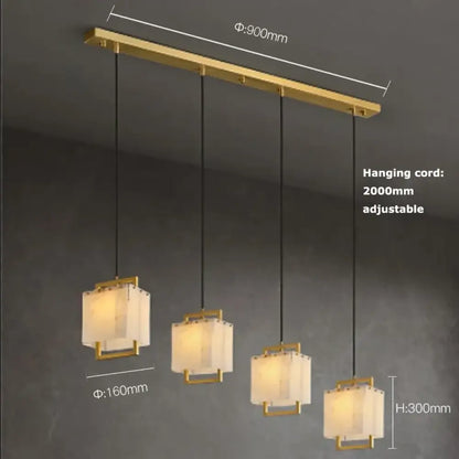 Natural Marble LED Chandelier with Gold Frame, 1 to 24 Lights – view 23