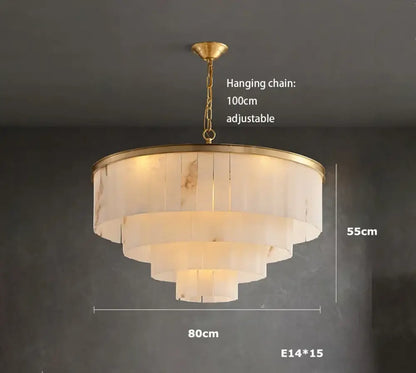 Natural Marble LED Chandelier with Gold Frame, 1 to 24 Lights – view 10