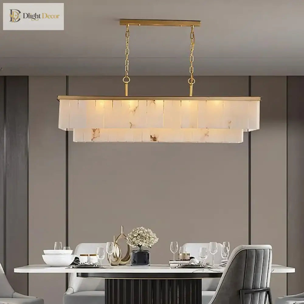 Natural Marble LED Chandelier with Gold Frame, 1 to 24 Lights – view 3
