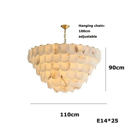 Natural Marble LED Chandelier for Kitchen Island, Round or Oval – view 13