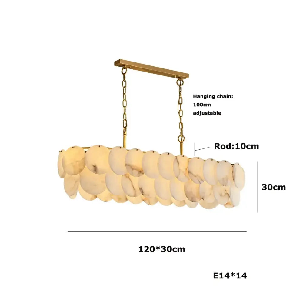 Natural Marble LED Chandelier for Kitchen Island, Round or Oval – view 15