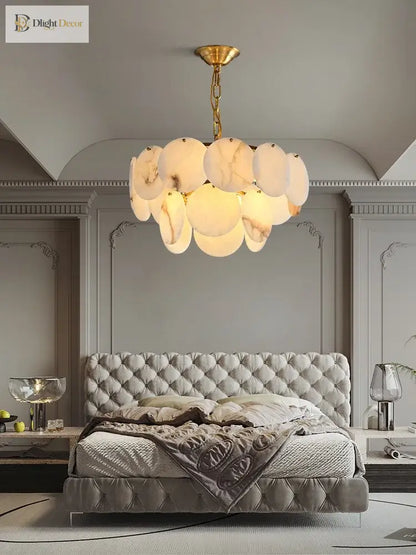 Natural Marble LED Chandelier for Kitchen Island, Round or Oval – view 4