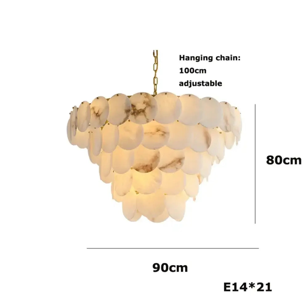 Natural Marble LED Chandelier for Kitchen Island, Round or Oval – view 12