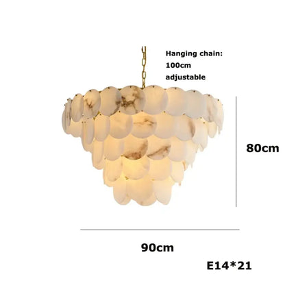 Natural Marble LED Chandelier for Kitchen Island, Round or Oval – view 12