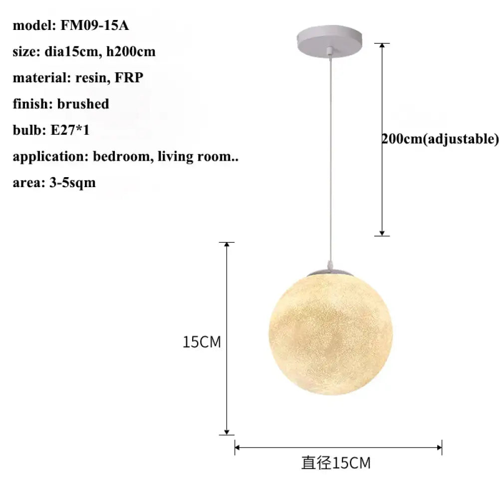Wabi-Sabi Moon LED Pendant Light in FRP, 15 to 60 cm – view 7