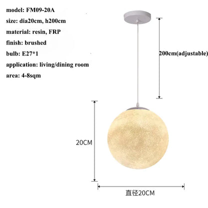 Wabi-Sabi Moon LED Pendant Light in FRP, 15 to 60 cm – view 8