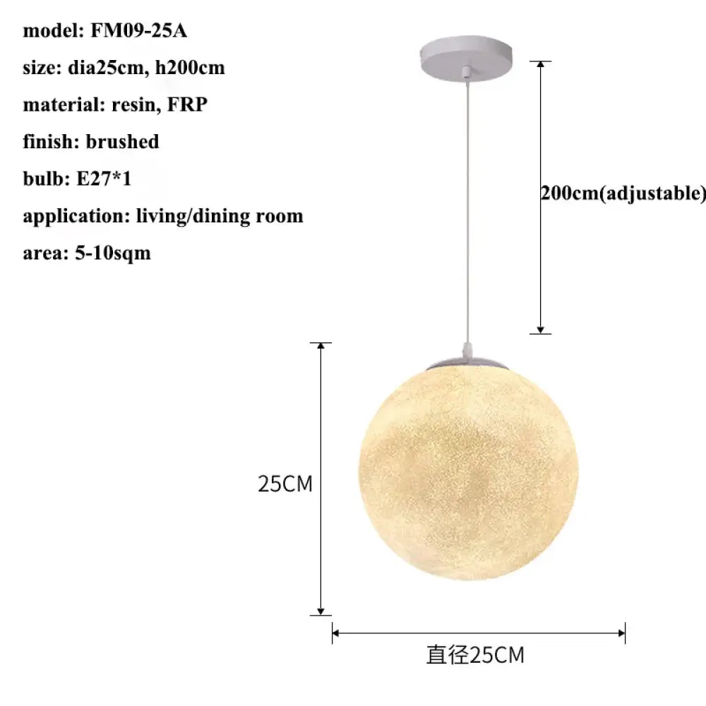 Wabi-Sabi Moon LED Pendant Light in FRP, 15 to 60 cm – view 9