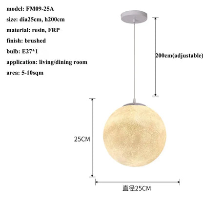 Wabi-Sabi Moon LED Pendant Light in FRP, 15 to 60 cm – view 9