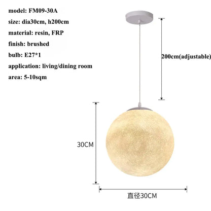 Wabi-Sabi Moon LED Pendant Light in FRP, 15 to 60 cm – view 10