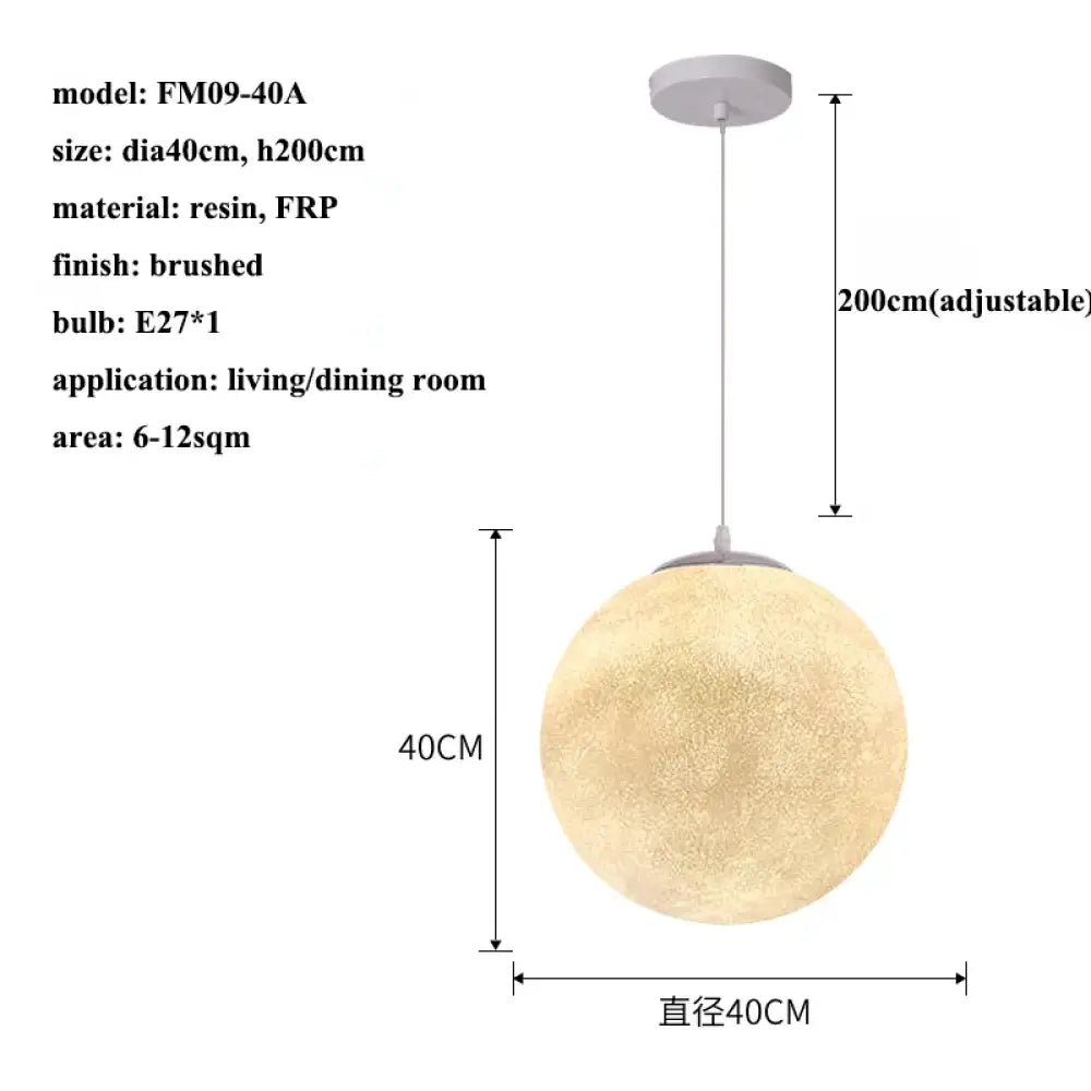 Wabi-Sabi Moon LED Pendant Light in FRP, 15 to 60 cm – view 11