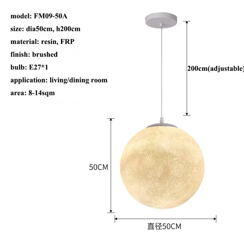 Wabi-Sabi Moon LED Pendant Light in FRP, 15 to 60 cm – view 12