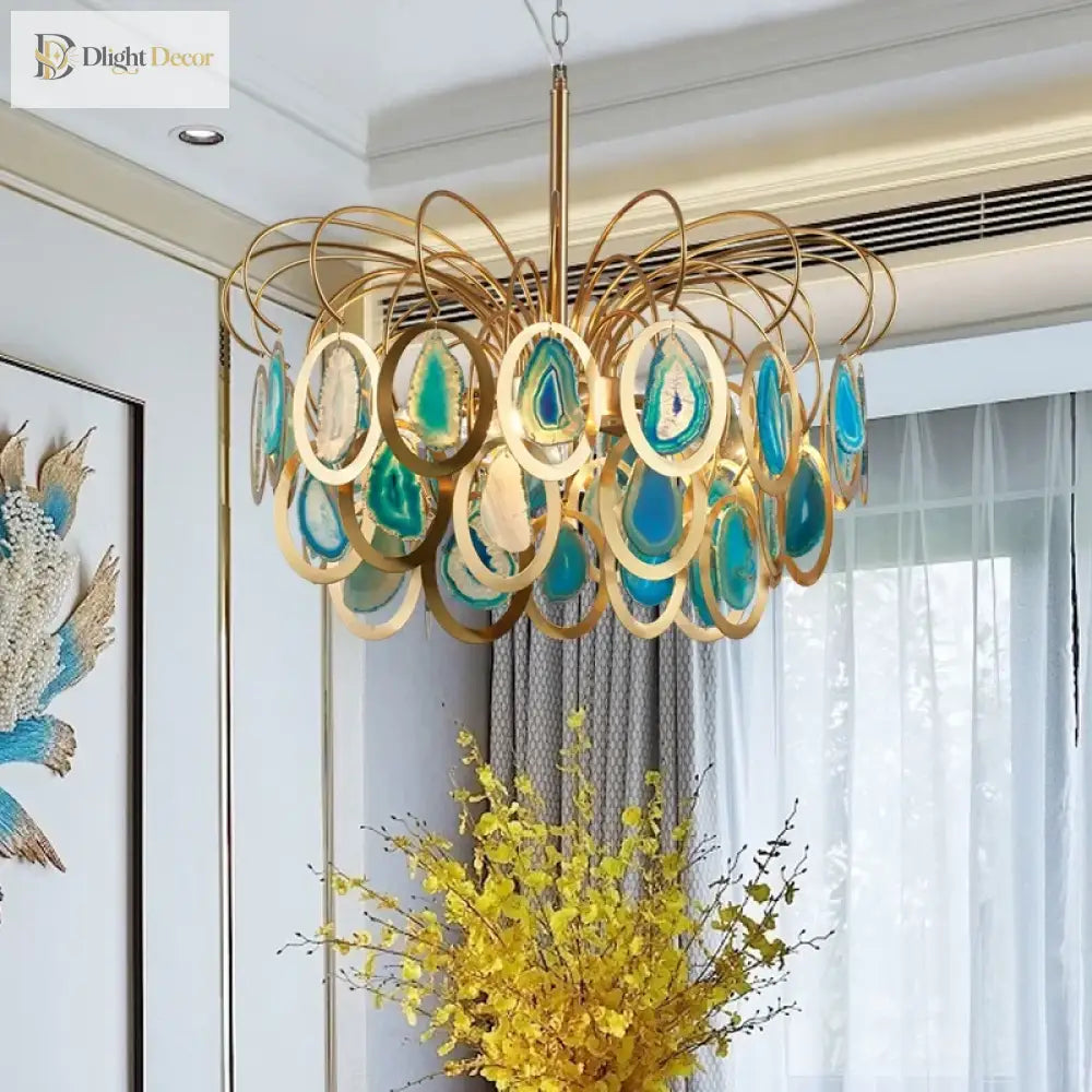 Modern Crown Agate LED Chandelier for Dining and Kitchen – view 3