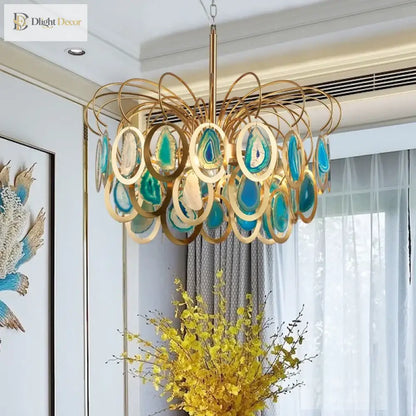 Modern Crown Agate LED Chandelier for Dining and Kitchen – view 3