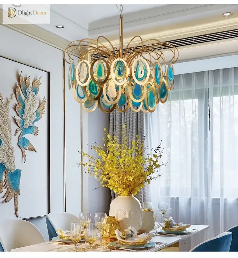Modern Crown Agate LED Chandelier for Dining and Kitchen – view 6
