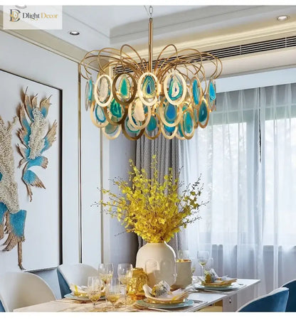 Modern Crown Agate LED Chandelier for Dining and Kitchen – view 6