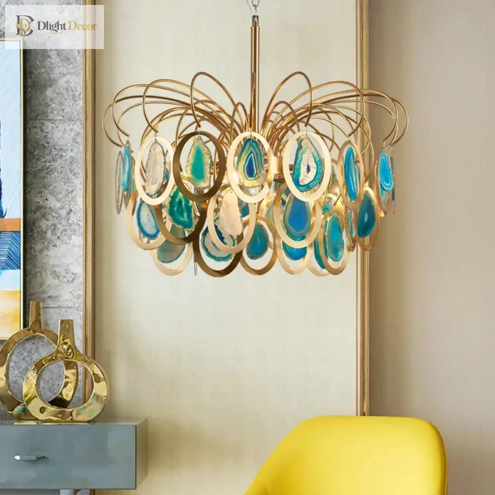 Modern Crown Agate LED Chandelier for Dining and Kitchen – view 2
