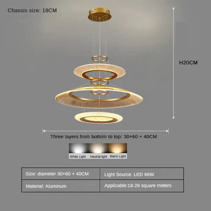 Modern LED Ring Chandelier for Dining Room with Infinite Dimming – view 9