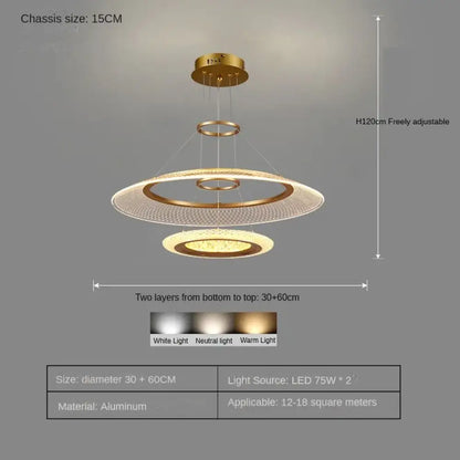 Modern LED Ring Chandelier for Dining Room with Infinite Dimming – view 8