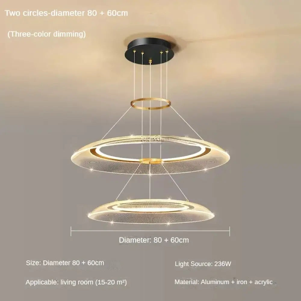 Modern LED Ring Chandelier for Dining Room with Infinite Dimming – view 14