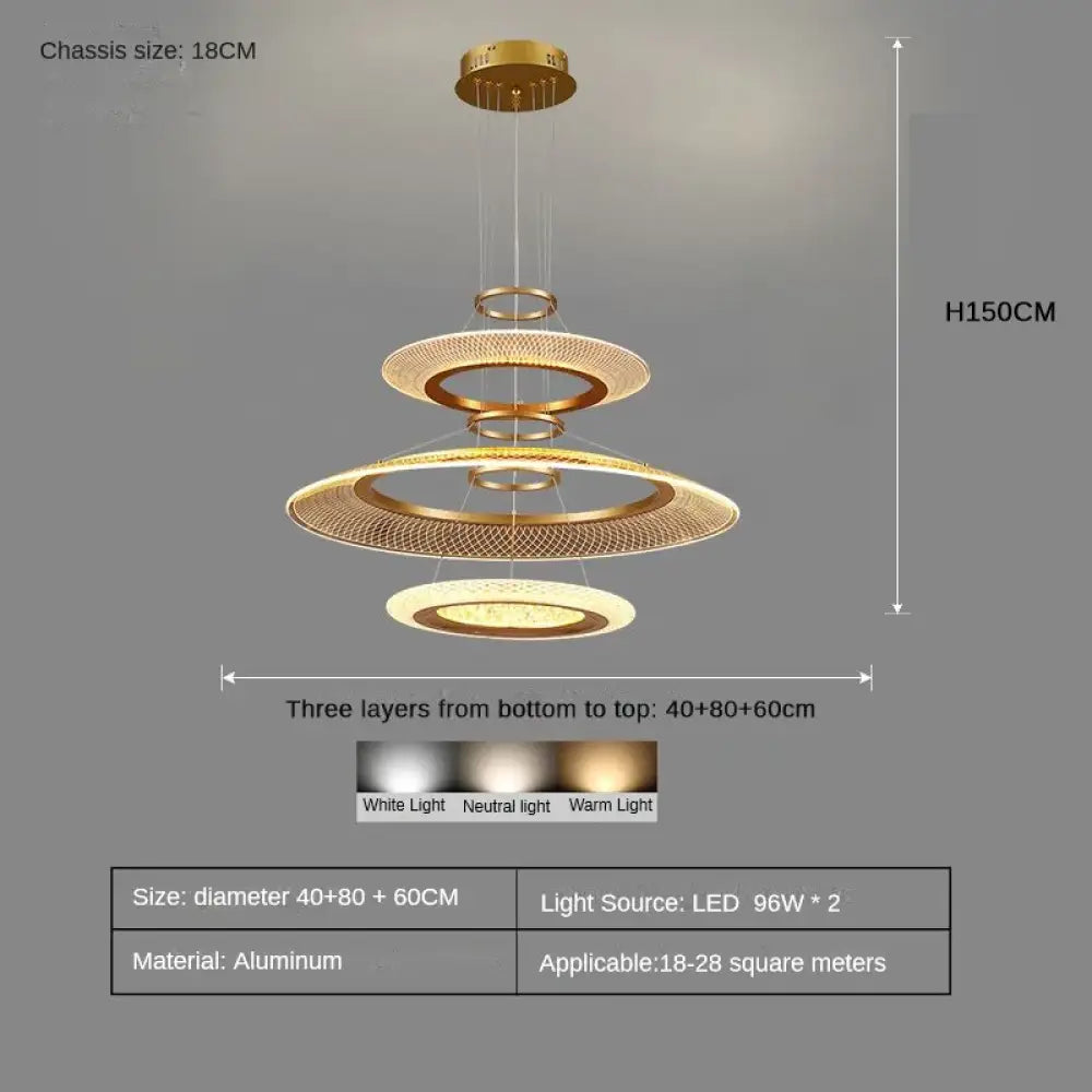 Modern LED Ring Chandelier for Dining Room with Infinite Dimming – view 17