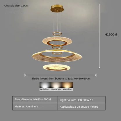 Modern LED Ring Chandelier for Dining Room with Infinite Dimming – view 17