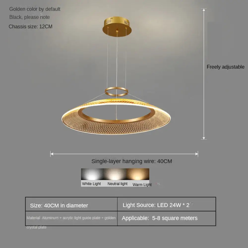 Modern LED Ring Chandelier for Dining Room with Infinite Dimming – view 6