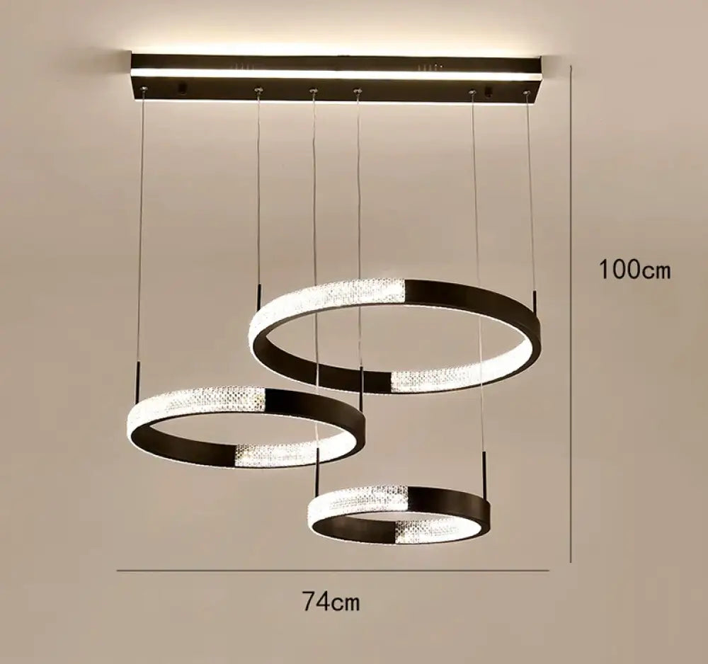 Modern LED Ring Pendant Light for Dining Room with Remote Dimming – view 9